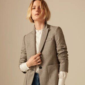 ME+EM Italian Micro Check Boyfriend Blazer US6 UK10 Wool Coat plaid houndstooth